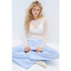 H&M Guld Underkläder H&M Pyjamasbyxa I Bomull - Ljusblå/Vitrandig