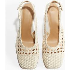 H&M Dame Slingbacks I Flettet Canvas - Beige