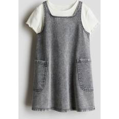 H&M Girls 2-Piece Dress And Top Set - Grey