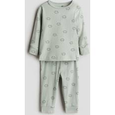 H&M Ribbed Cotton Set - Green