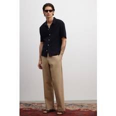 H&M Relaxed Fit Seersucker Trousers - Beige