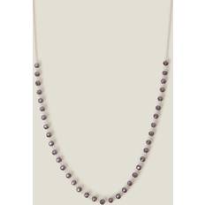 Accessorize Violet Sterling Silver-plated Glass Bead Necklace -
