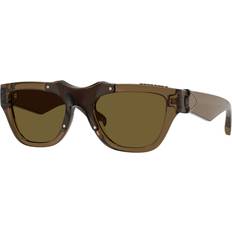 Burberry Rektangulära - Unisex Solglasögon Burberry Unisex Sunglasses Injected Green Brown Squared - Green/Brown
