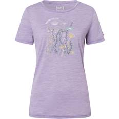 Dame - Syntetisk T-shirts Supernatural Women's Rock Flowers Tee Merino-shirt - Lilla