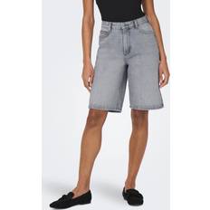 Only Onlsonny HW Wide DNM Shorts - Light Grey Denim