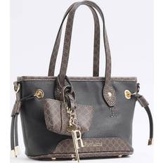 Totes & Shopping Bags River Island Small Side Tie Shopper Bag - Black