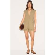 PrettyLittleThing Woven Tailored Shorts - Sage Khaki