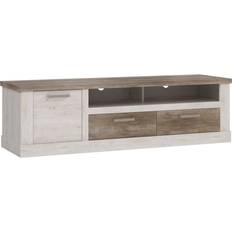Sideboards Forte Lowboard Duro TV-Board 2 Schubladen Gerätefach Pinie Weiß Antik 52 cm Sideboard