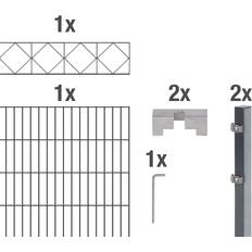 Alberts Stålnätspanel Set Bergen 200x120 cm 2m Antracit