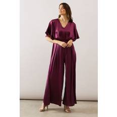Purple Jumpsuits & Overalls Wallis Womens Satin Kimono Sleeve Jumpsuit - Purple