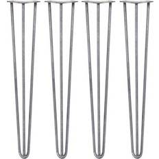 Table Legs SkiSki legs 4 x 28 in 3 Prong 12mm Raw Steel Table Leg