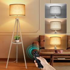 OUTON Solid Wooden Tripod 1H Timer Floor Lamp