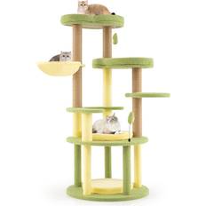 Costway Multi-Level Cat Tree Avocado Theme Cat Tower With Wide Perch-Green
