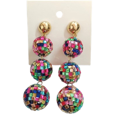 Shein 1pair Exquisite Rhinestone Decor Ball Drop Earrings For Women For Party