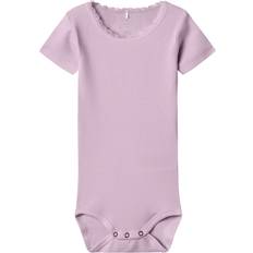 3-6M Bodyer Name It Kortærmet Bodystocking - Winsome Orchid