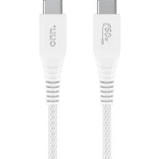 onn. USB2.0 Type C to C Fast Charging and Data Cable for iPhone 15 Samsung Galaxy White Single Pack 3ft