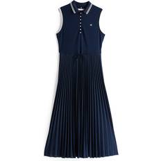 Hvid - Plisseret Kjoler Tommy Hilfiger Pleated Sleeveless Maxi Polo Dress