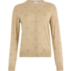 Unisex Cardigans Liu Jo Cardigan Con Logo E Strass - Beige