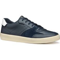 Geox Men Shoes Geox Affile Leather Low Cut Trainers - Bleu