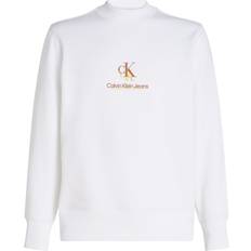 Calvin Klein Gula Överdelar Calvin Klein Cotton Terry Logo Sweatshirt - White