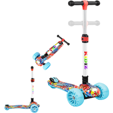 Kidiz KIDIZ Roller Kinder Scooter X-Pro2 Dreiradscooter mit PU LED Leuchtenden Räder Kinderroller faltbar Tret-Roller höhenverstellbarer Cityroller Kinderscooter für Jungen Mädchen 3-12 Jahre
