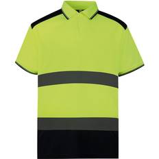 Yellow Polo Shirts Yoko Mens Hi-Vis Polo Shirt - Yellow/Navy