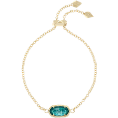 Kendra Scott Elaina Adjustable Chain Bracelet in London Blue Clear Glass One