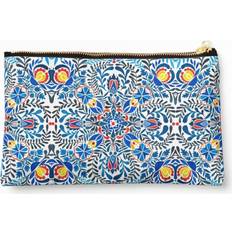 Orange Toiletry Bags & Cosmetic Bags WHIBOS Makeup Bag Mandala Pattern - Blue
