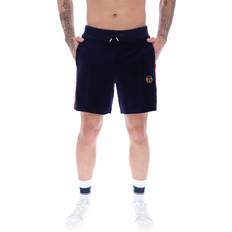 Gold - Men Shorts Sergio Tacchini Slice Velour Shorts - Maritime Blue/Gold