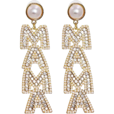Shein Rhinestone Decor Letter Drop Earrings