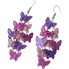 Shein pcspair New Fashion Colorful Hollow Multilevel Butterfly Chandelier Earrings for Women Daily Decoration