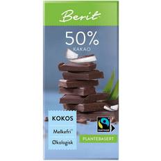 Berit BERIT sjokolade 50% kokos 80g 80g 1pakk