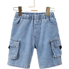 Shein Young Boy Flap Pocket Side Denim Shorts