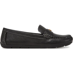 Coach Sculpted C Leather Driver Loafer Flats - Black