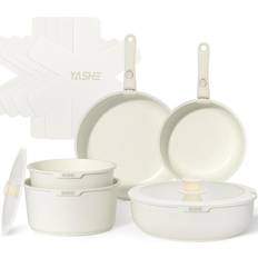 Ollas Induccion Antiadherente 13 Sartenes Juego de utensilios de cocina con tapa 13 Piezas
