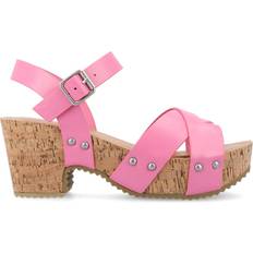 Journee Collection Women's Valentina Platform Sandals Pink