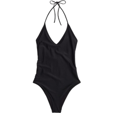 Badeanzüge H&M Damen Neckholder-Badeanzug Schwarz