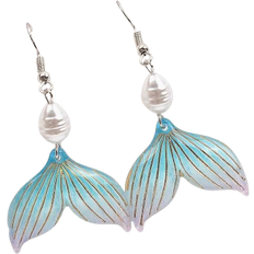 Shein pair Seaside Style Acrylic Mermaid Dangle Earrings For Women Beach And Daily Wear