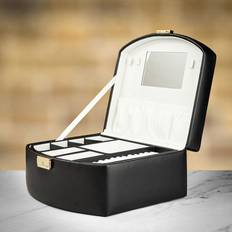 Black Jewellery Storage Mele & Co Oria Leather Jewel Case Black