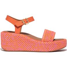 Fitflop Heeled Sandals Fitflop PlatFForms Woven Wedge Ankle Strap Sandals - Satsuma/Pink