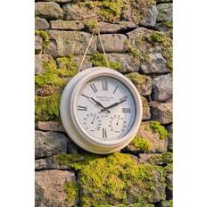 Bronze Clocks Pacific Lifestyle Antique Effect Gold Brushed Cream Indoor Outdoor Wall Clock
