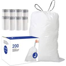 Forever Code J 200 Count 10-10.5 Gallon Heavy Duty Drawstring Plastic Trash Bags 50 Count Pack of 4