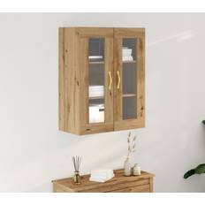 Eg Skænke vidaXL Væghængt Skab Med Glasdøre Artisan Eg 69,5 x 34 x 90 cm Skænk