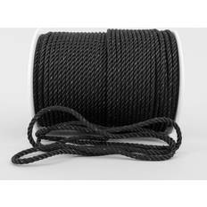 Poly Ropes Tågvirke 3-Slagen Armerad Polyester Ø12mm x 165m 2000kg Brottstyrka Svart