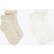 Gold Underwear Mayoral Girls Cotton Socks - Gold/White