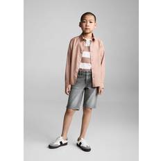 Pink Shirts Mango Cotton And Linen Shirt - Nude