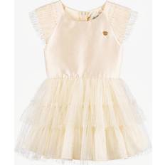 Le Chic Girls Gold Satin & Tulle Dress - Gold