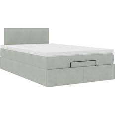 vidaXL Ottoman-Bett mit Matratze Hellgrau 120x200 cm Rahmenbett 120x203cm