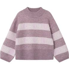 Lilla Striktrøjer Name It Oversized Striktrøje - Pastellilla/Purpur