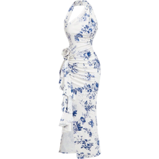 Shein Floral Print Dress - Blue/White